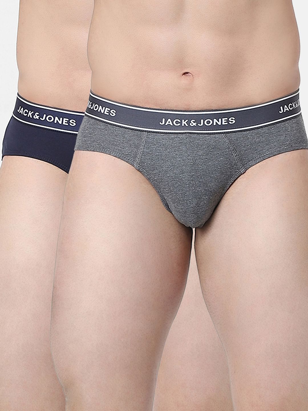 Navy Blue & Grey Briefs - Pack of 2