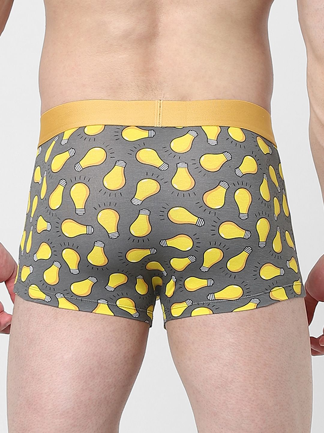 Grey Graphic Print Trunks
