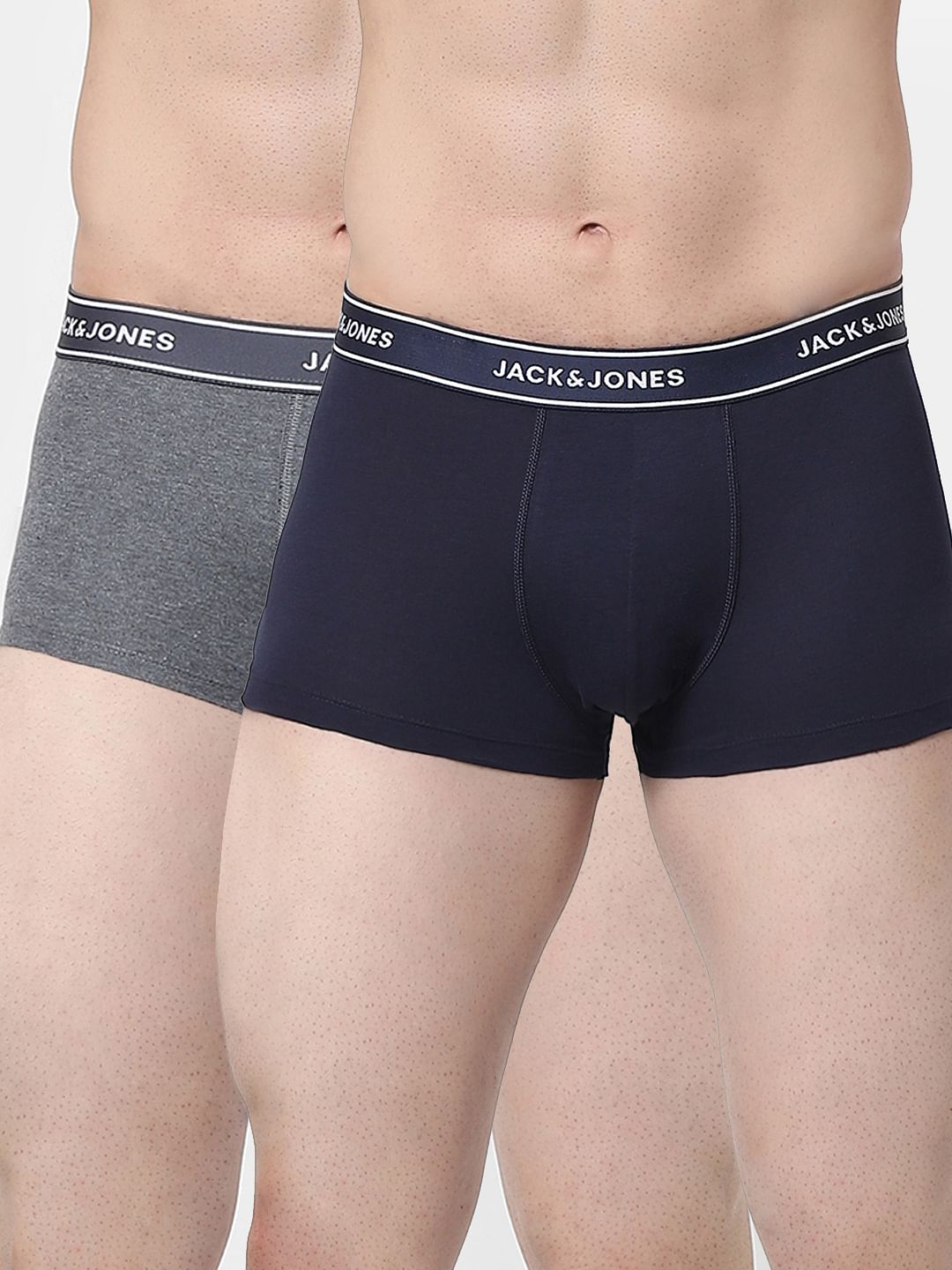 Grey & Navy Blue Trunks - Pack of 2
