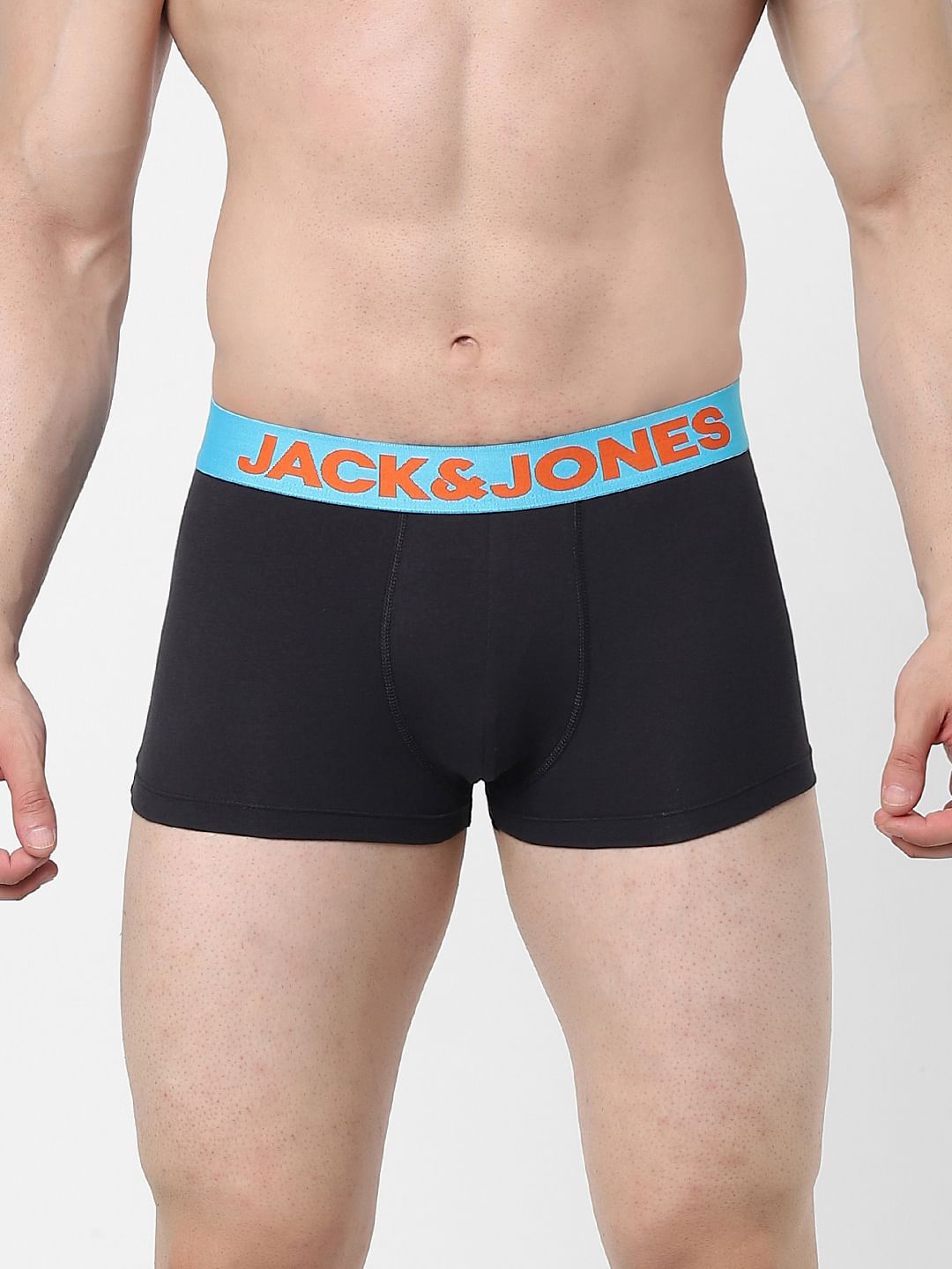 Pack of 2 Black & Navy Blue Logo Print Trunks
