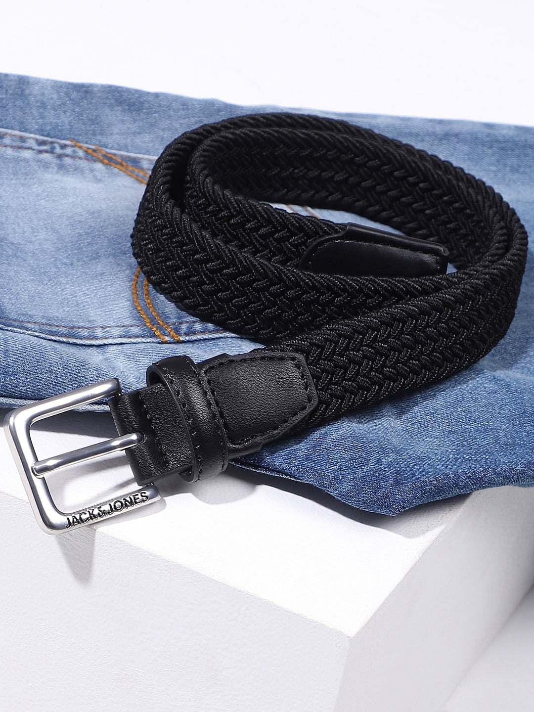 Boys Black Braided Belt