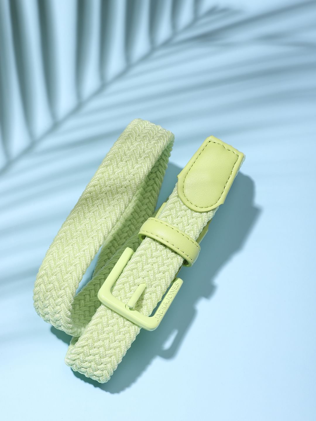 Boys Light Green Braided Belt