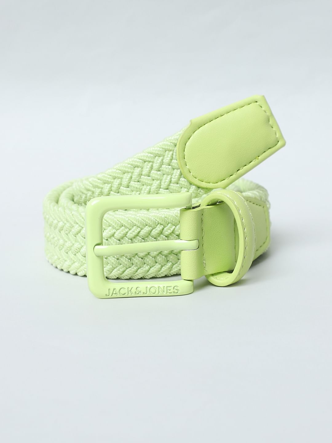 Boys Light Green Braided Belt