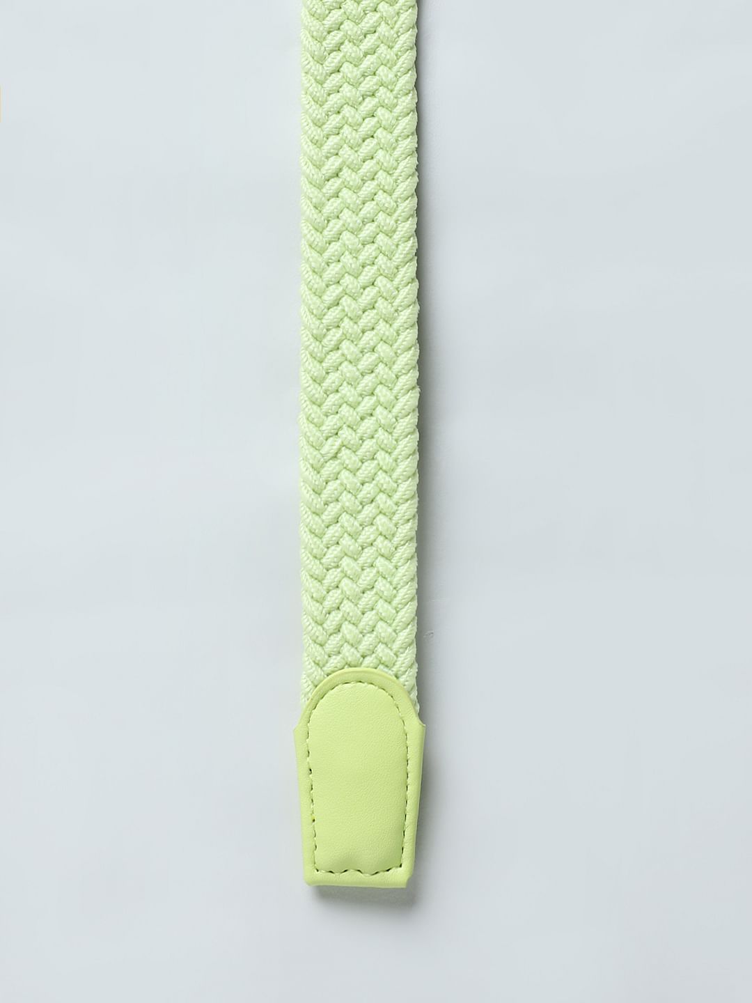 Boys Light Green Braided Belt