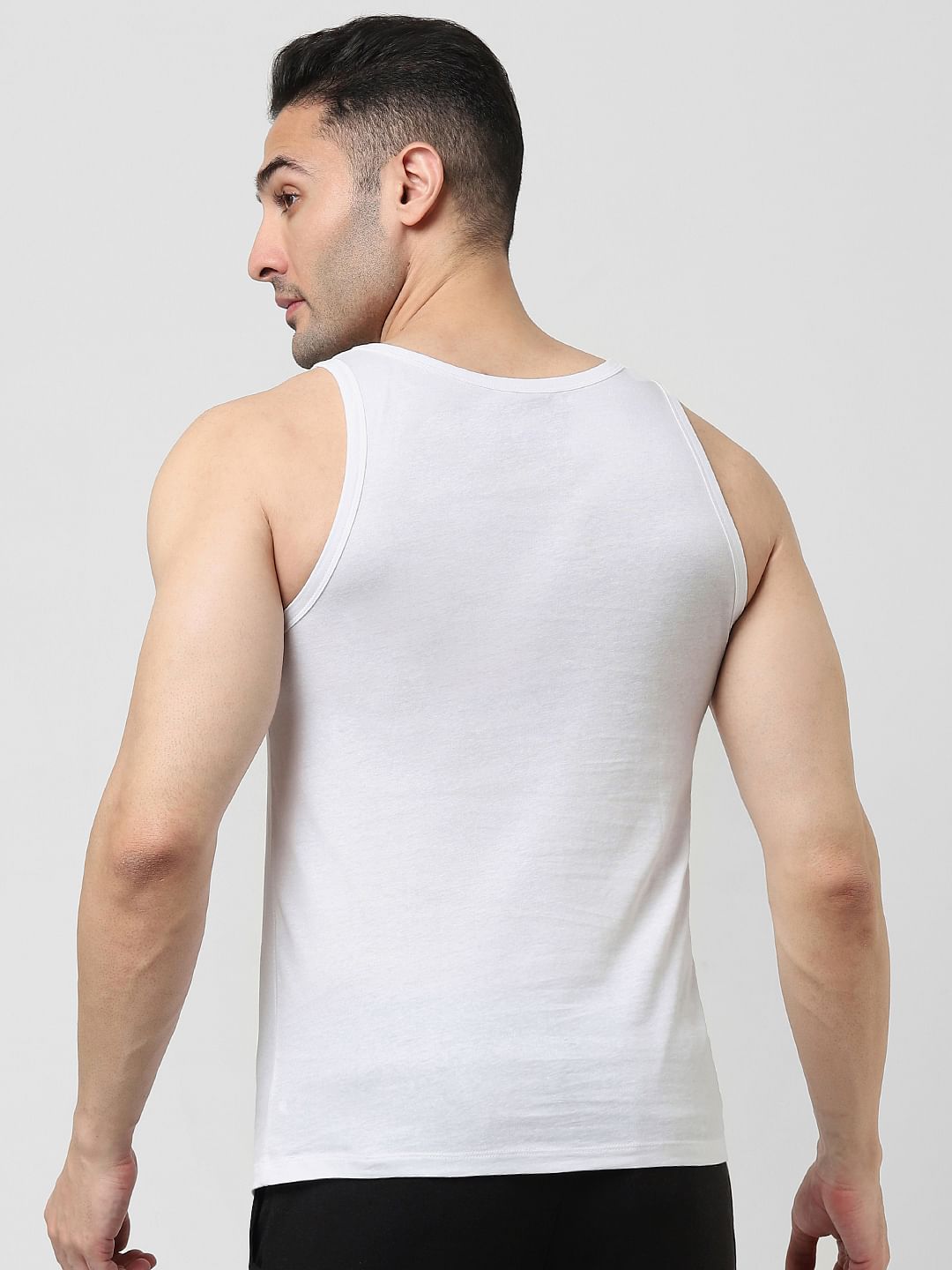 Pack Of 2 White Cotton Vests