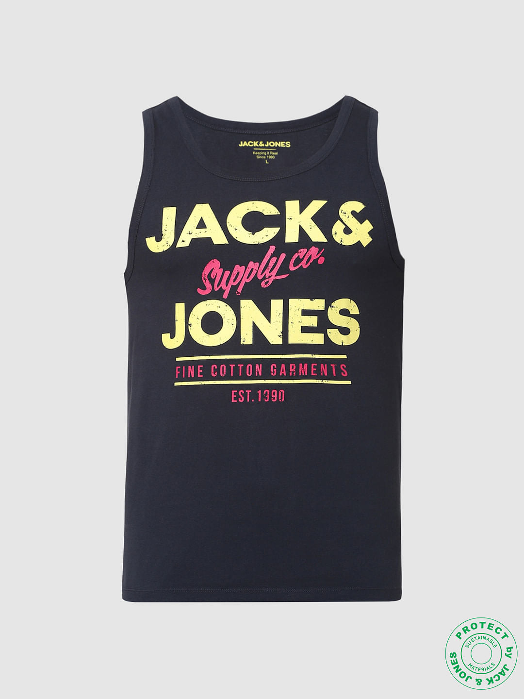 Dark Blue Logo Print Vest