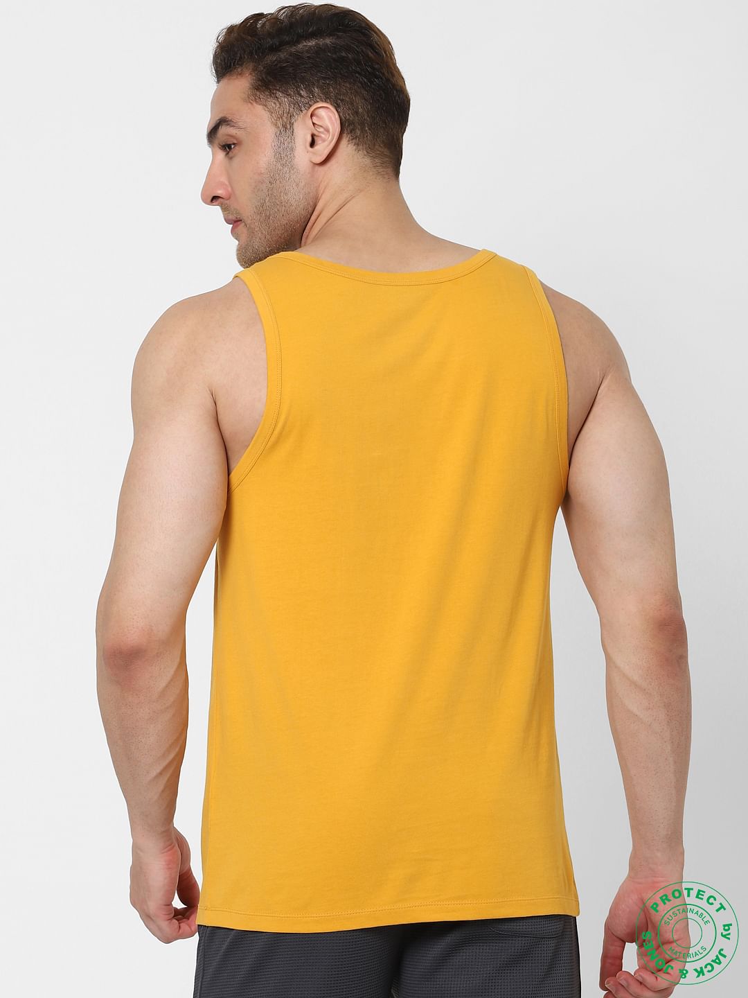 Yellow Logo Print Vest