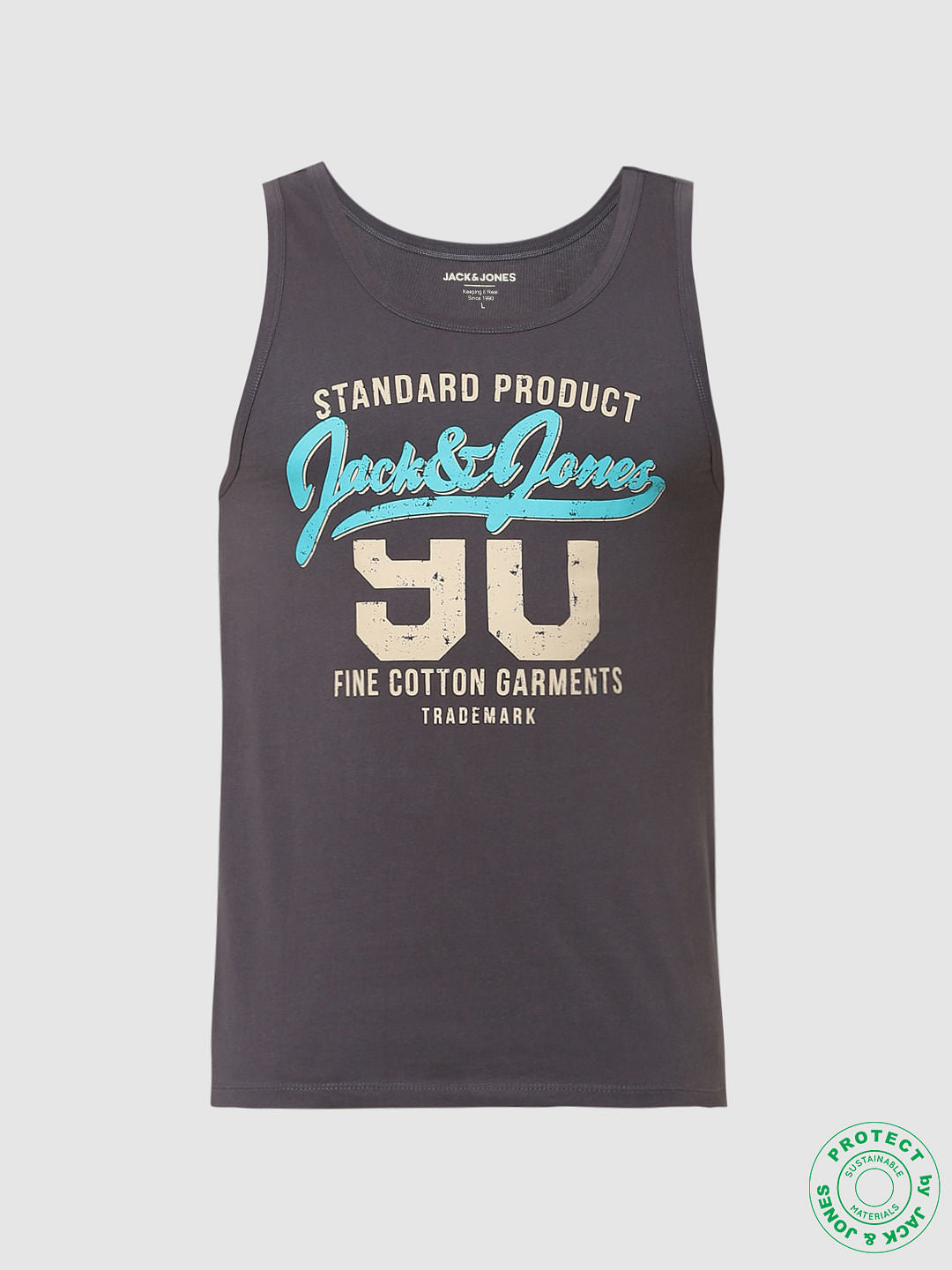 Grey Logo Print Vest