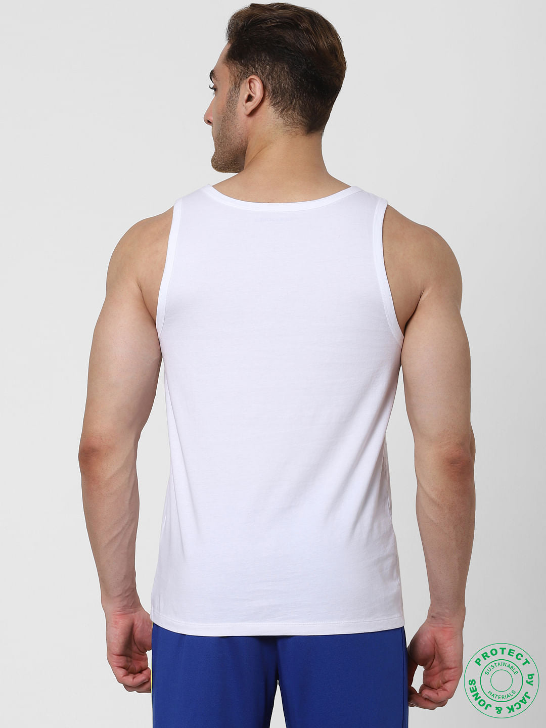 White Logo Print Vest