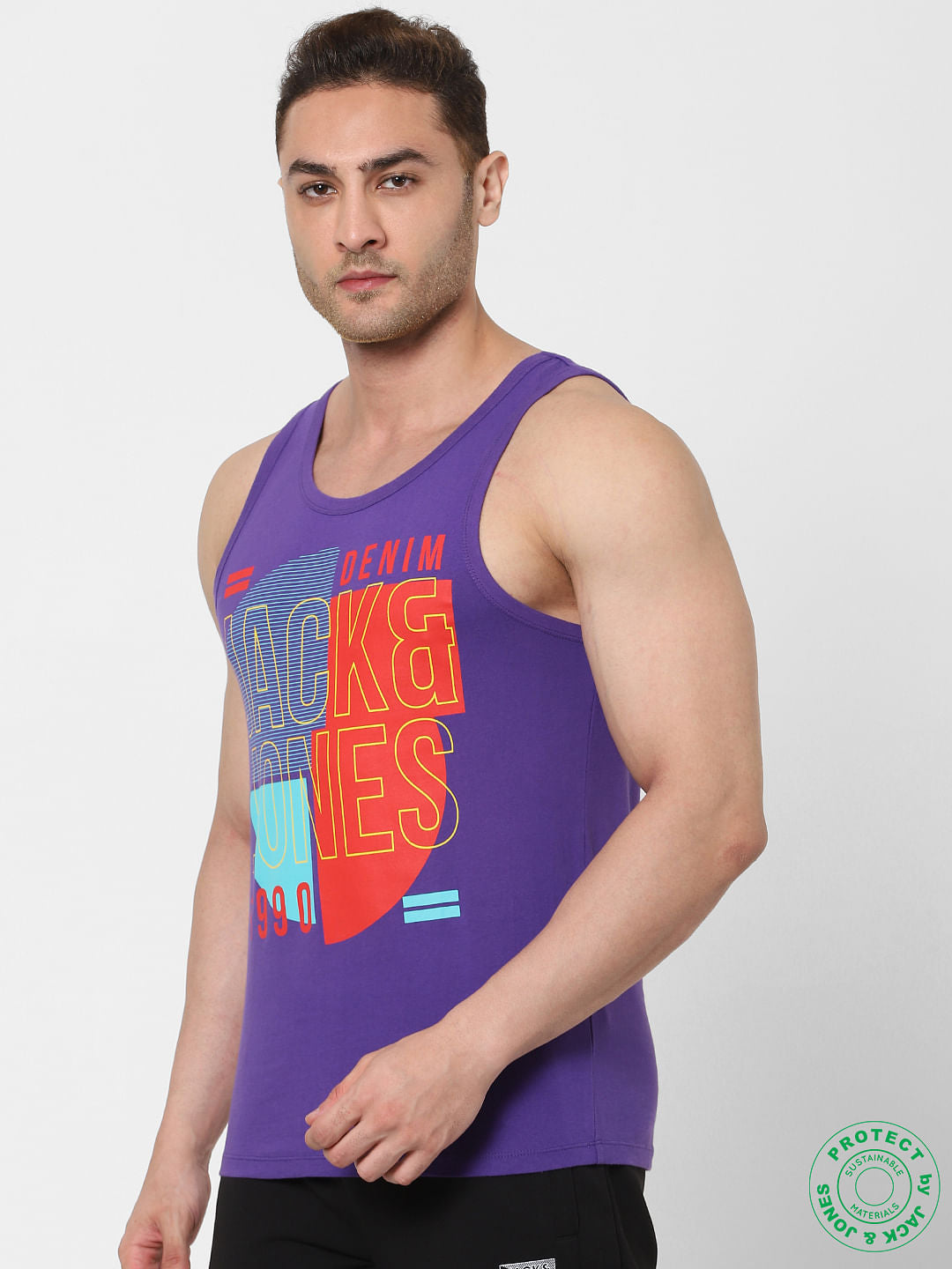 Purple Logo Print Vest