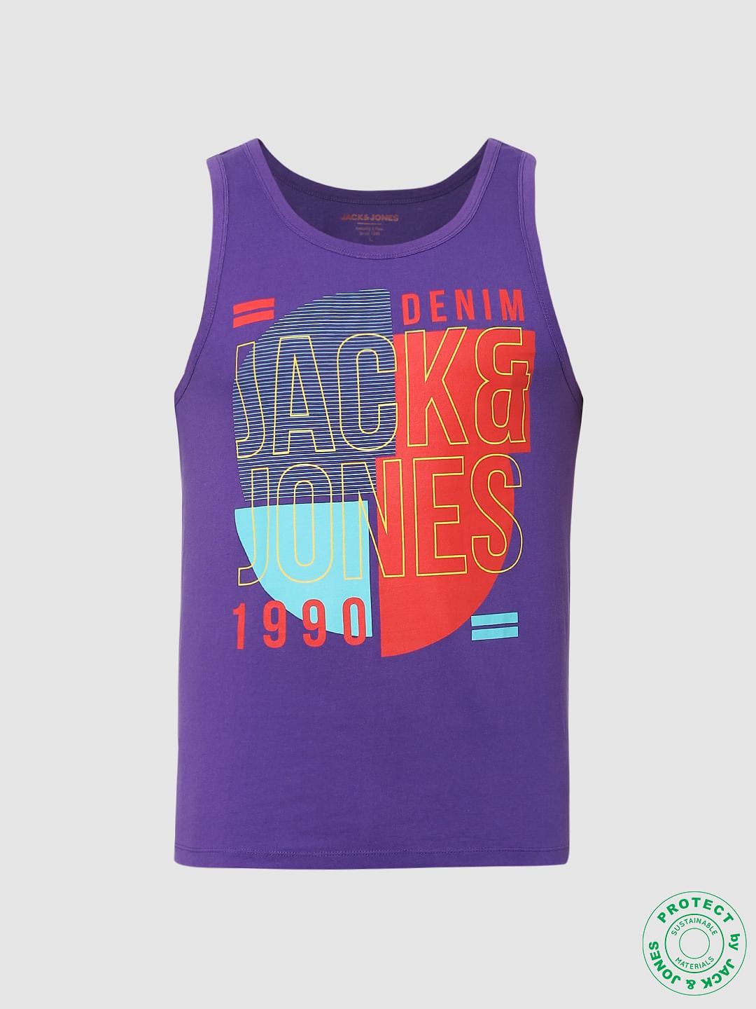 Purple Logo Print Vest