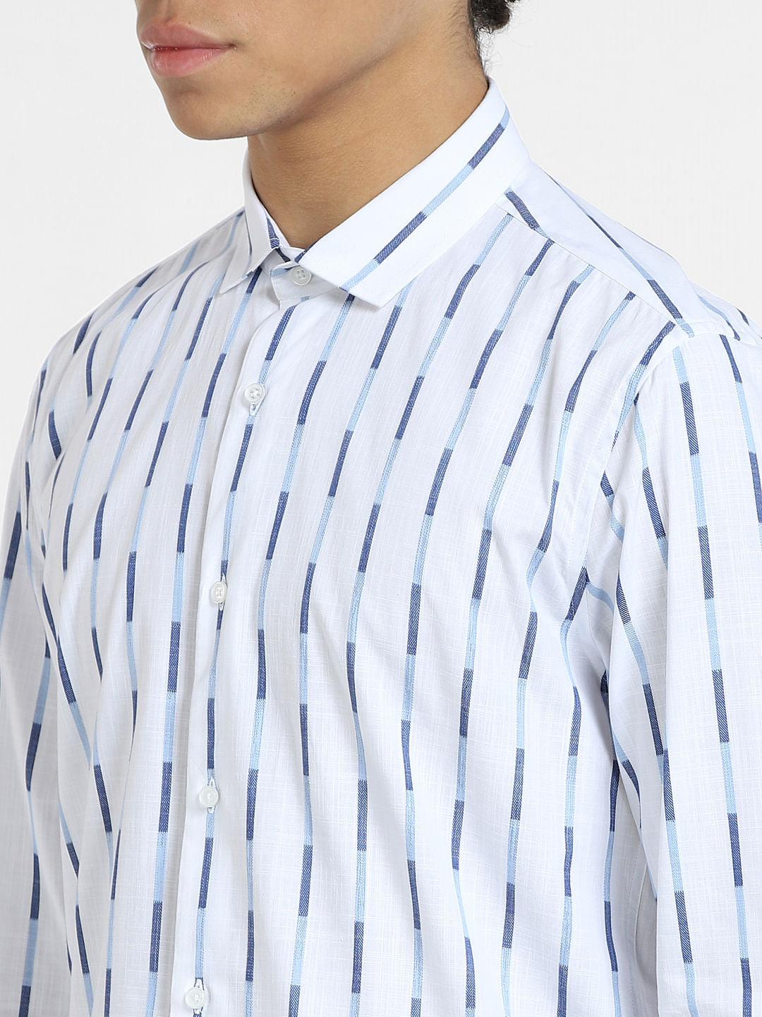 White Striped Full Sleeves Shirt