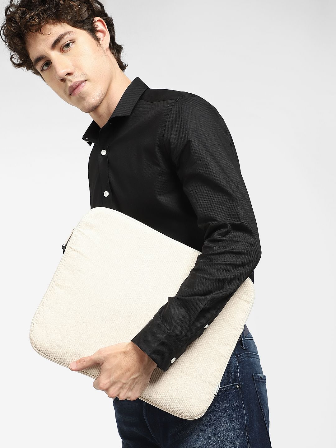 Beige Corduroy Laptop Sleeve