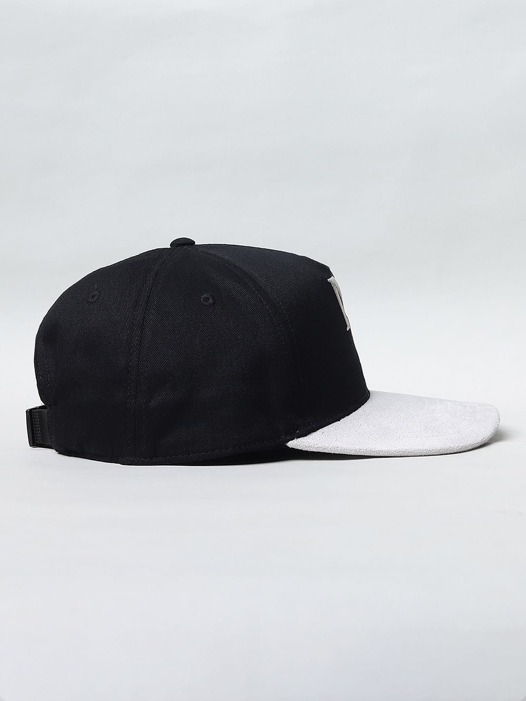 Black Colourblocked Baseball Cap