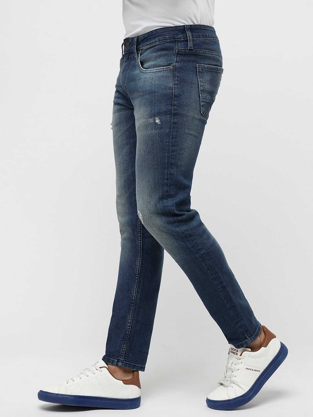 PRODUKT by JACK&JONES Blue Mildly Distressed Slim Jeans