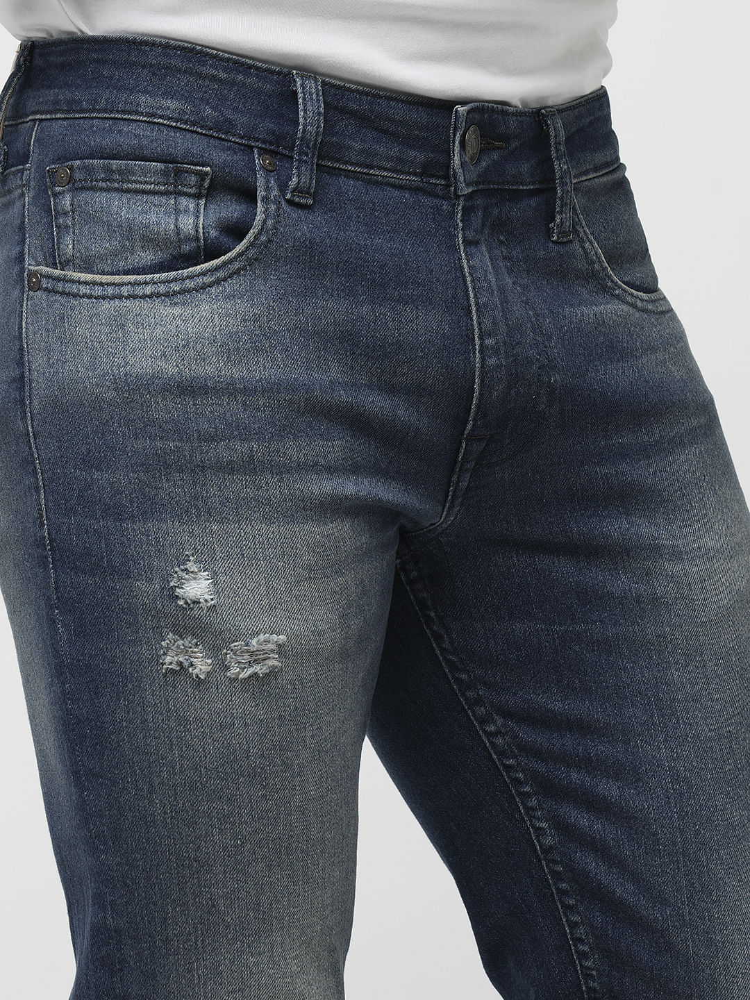 PRODUKT by JACK&JONES Blue Mildly Distressed Slim Jeans
