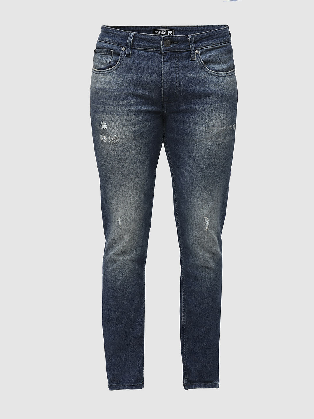 PRODUKT by JACK&JONES Blue Mildly Distressed Slim Jeans