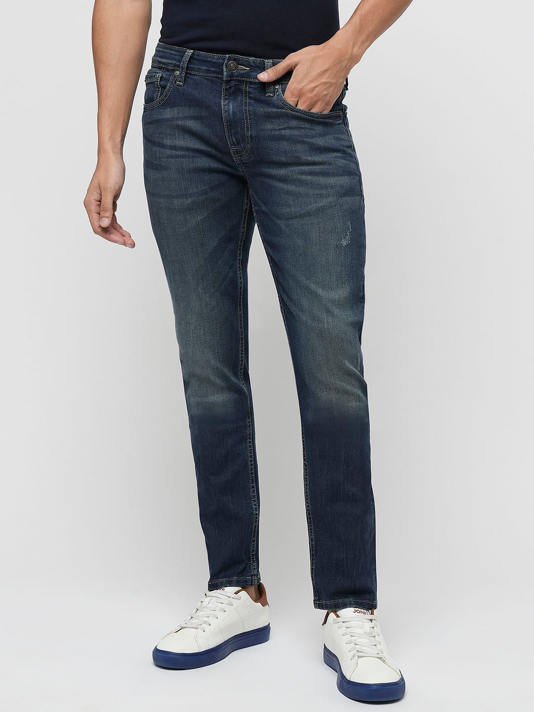 PRODUKT by JACK&JONES Dark Blue Mid Rise Slim Jeans