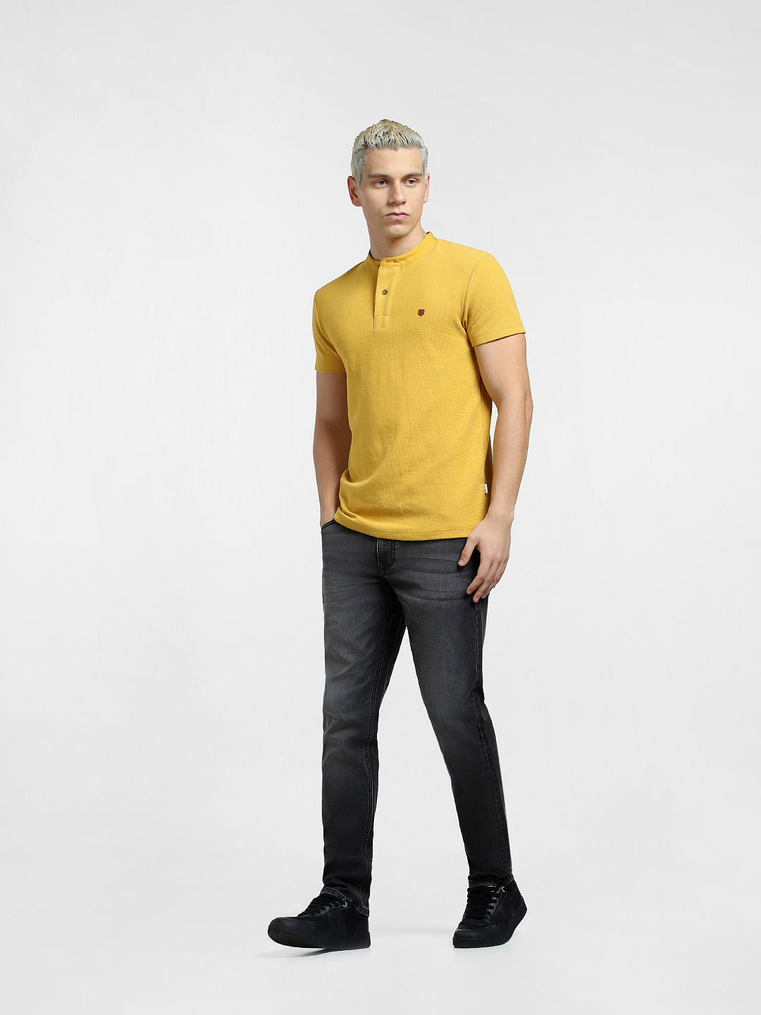 Yellow Henley T-shirt