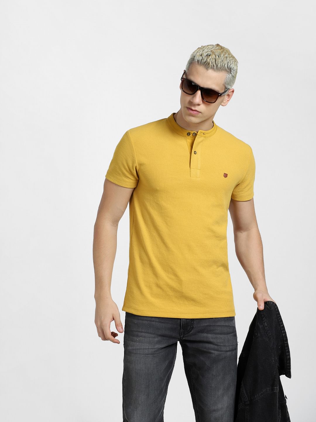 Yellow Henley T-shirt