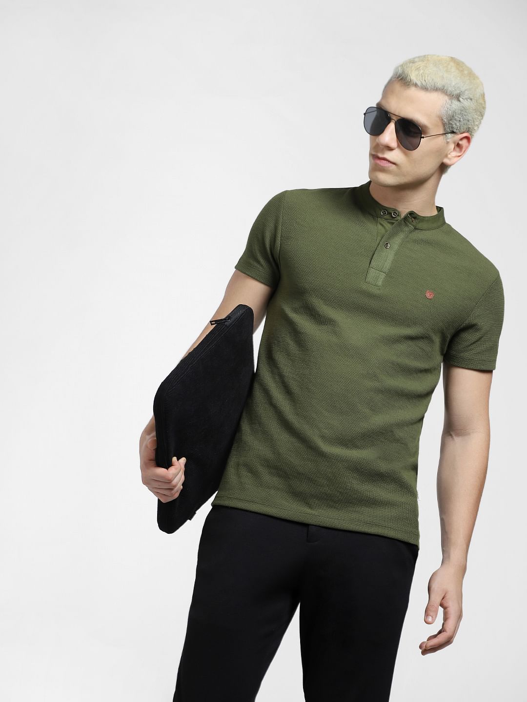 Dark Green Henley T-shirt
