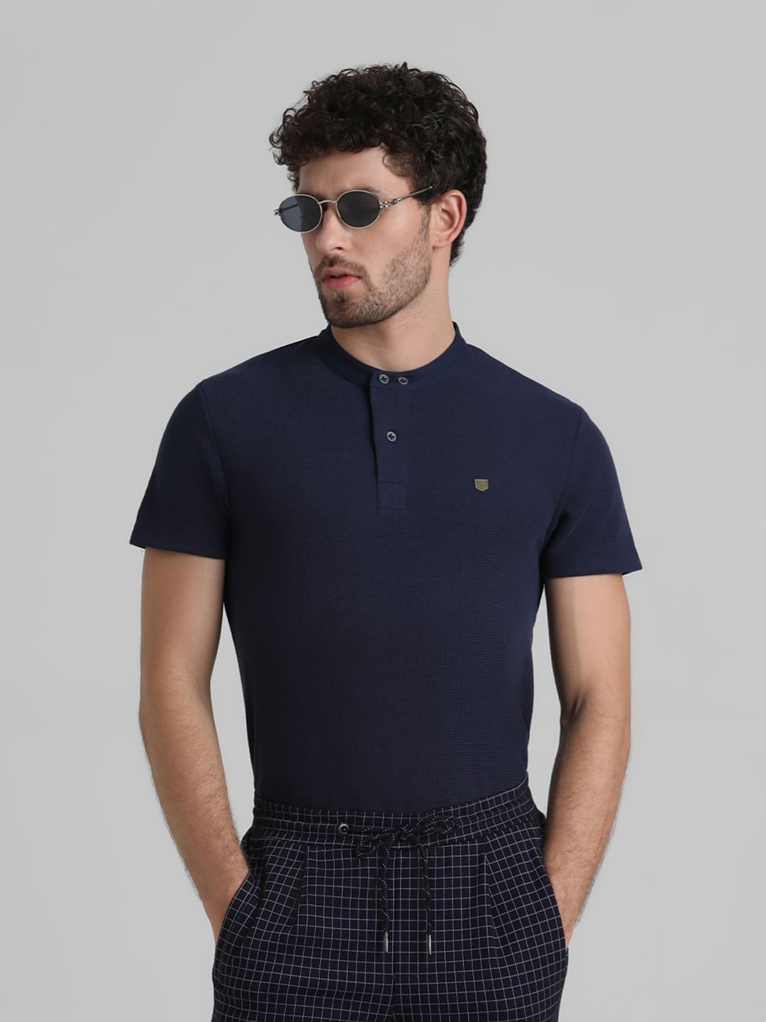 Dark Blue Henley T-shirt