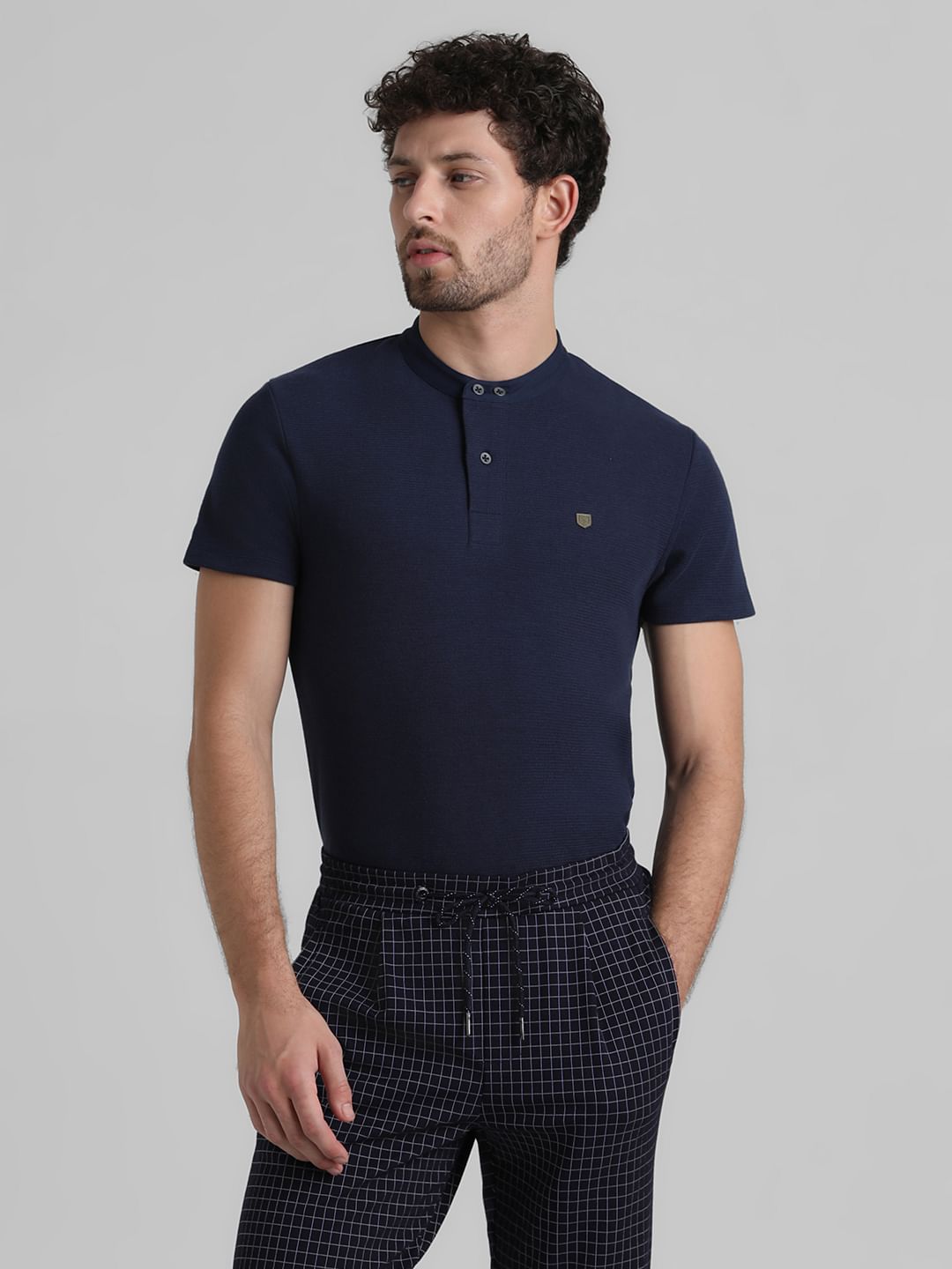 Dark Blue Henley T-shirt