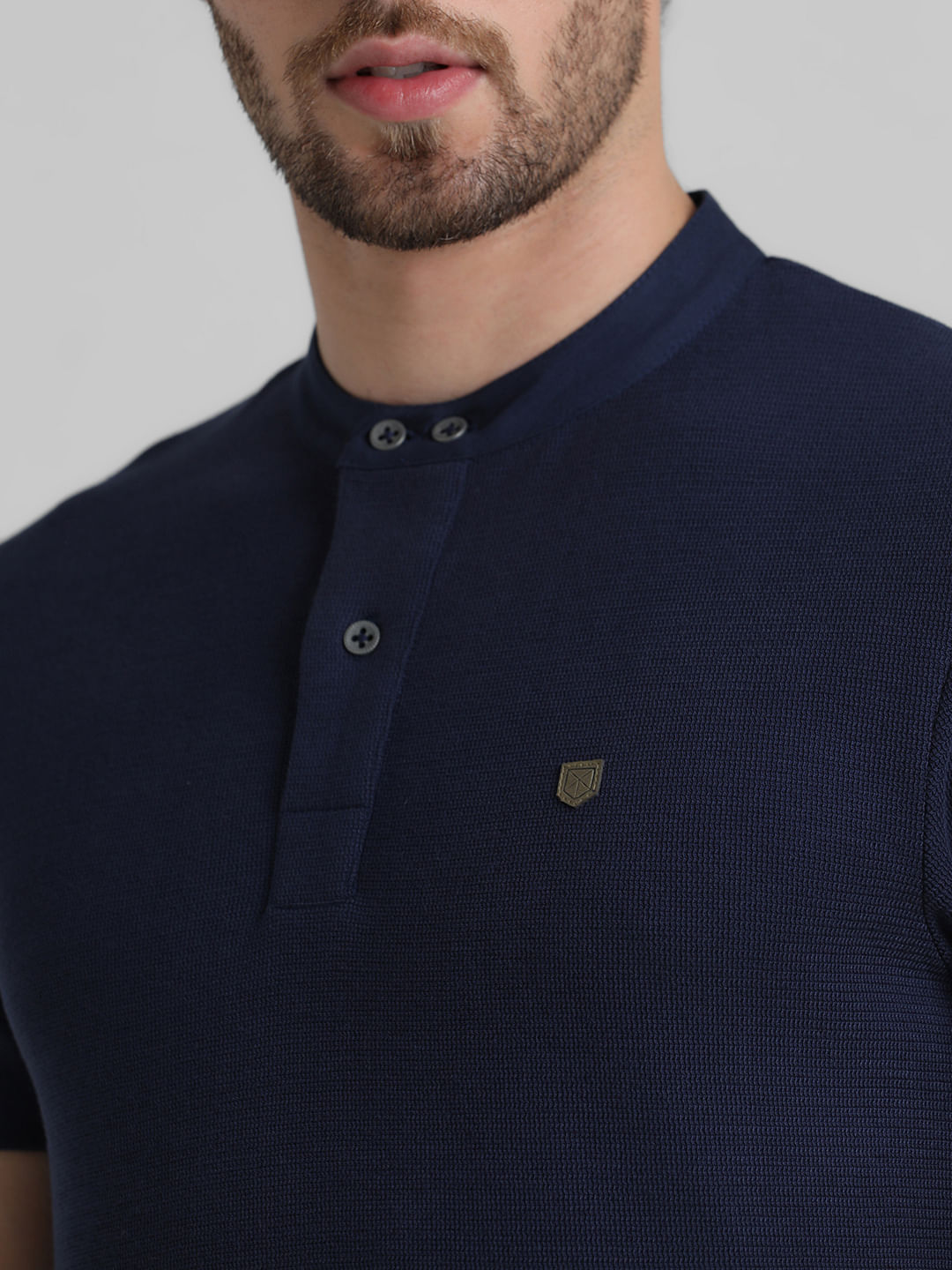 Dark Blue Henley T-shirt