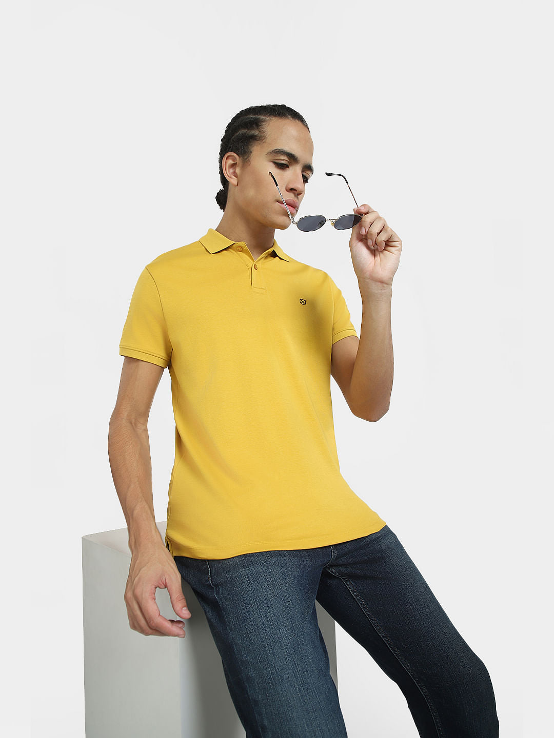 Yellow Polo Neck T-shirt