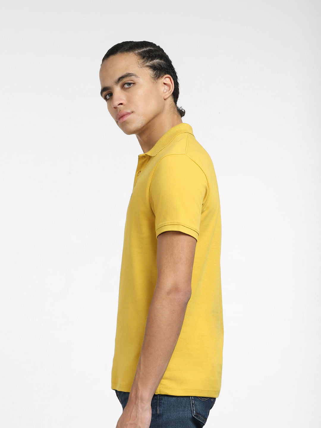 Yellow Polo Neck T-shirt