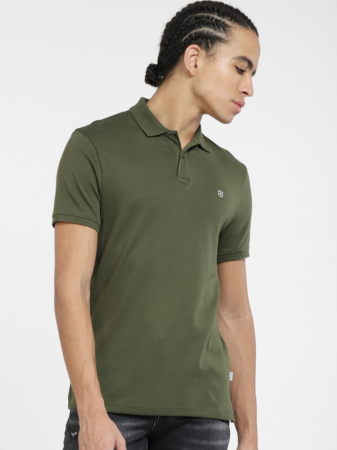 Dark Green Polo Neck T-shirt