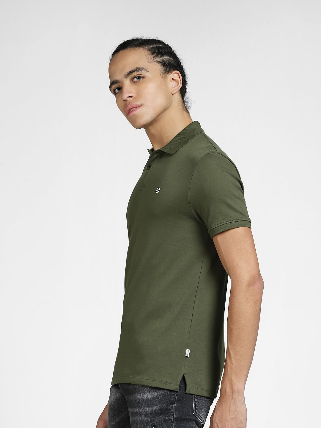 Dark Green Polo Neck T-shirt
