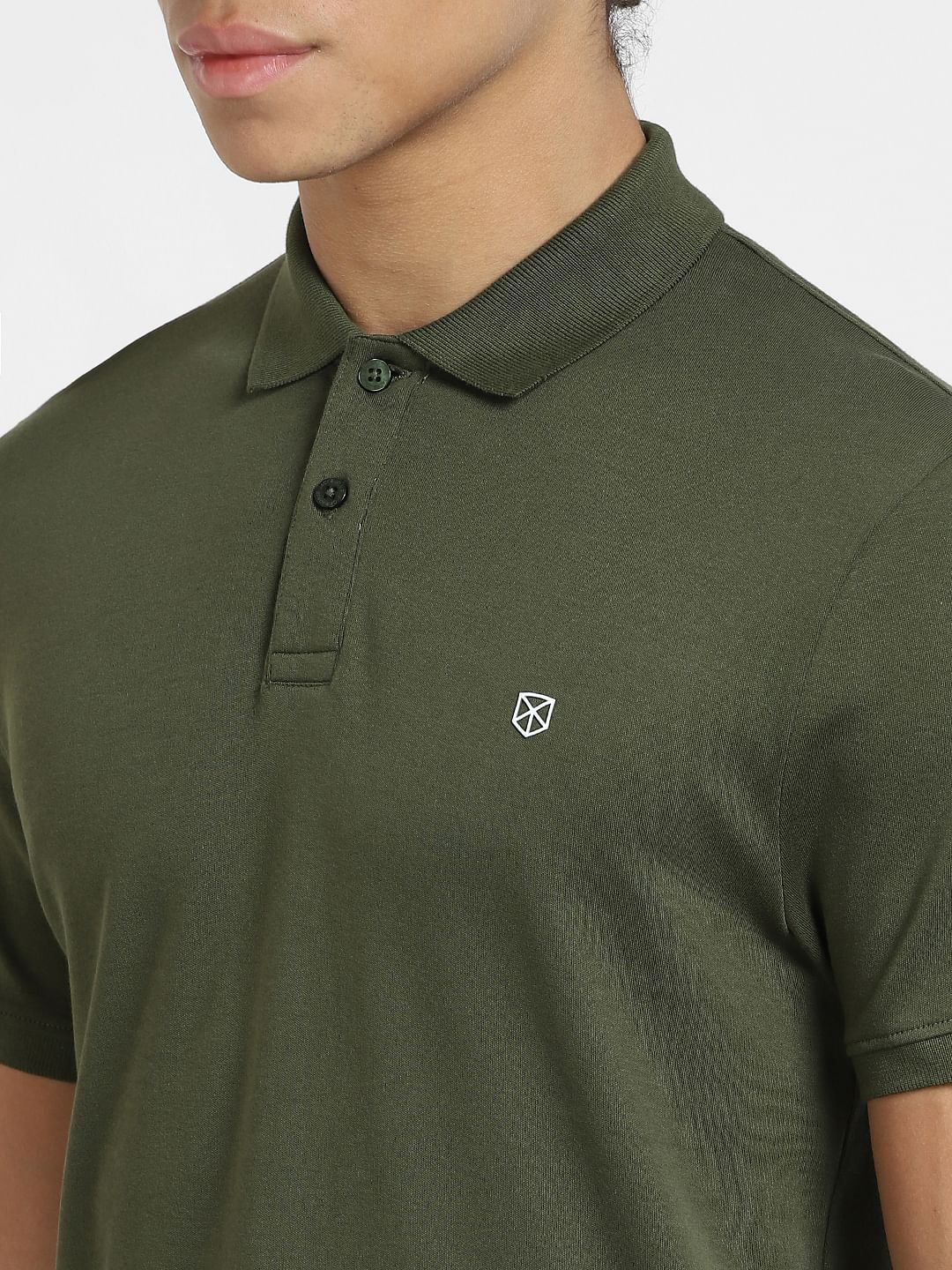 Dark Green Polo Neck T-shirt
