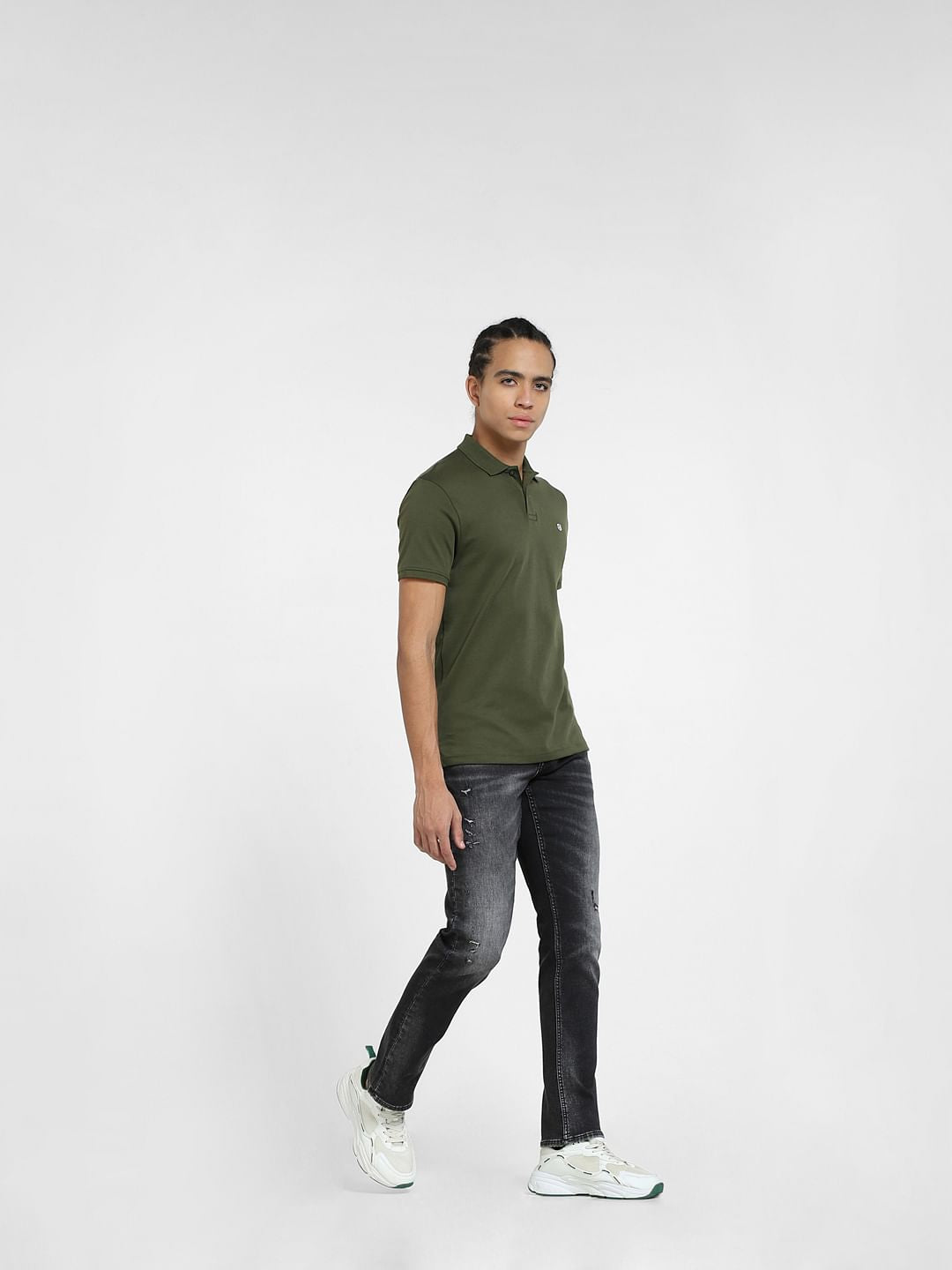 Dark Green Polo Neck T-shirt