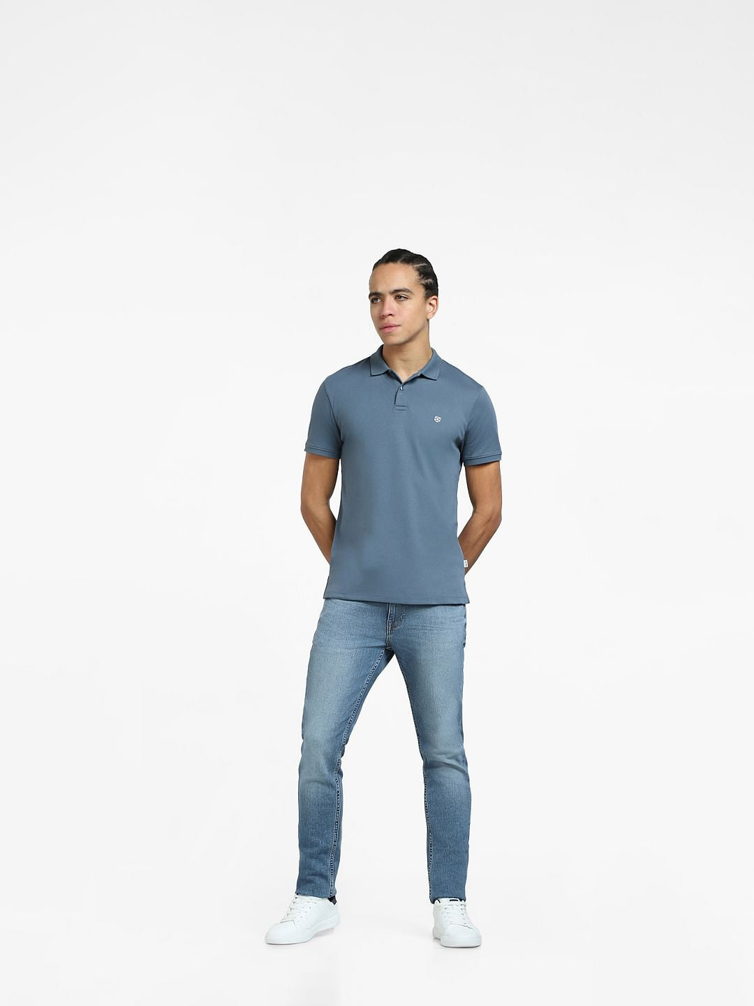 Grey Polo Neck T-shirt