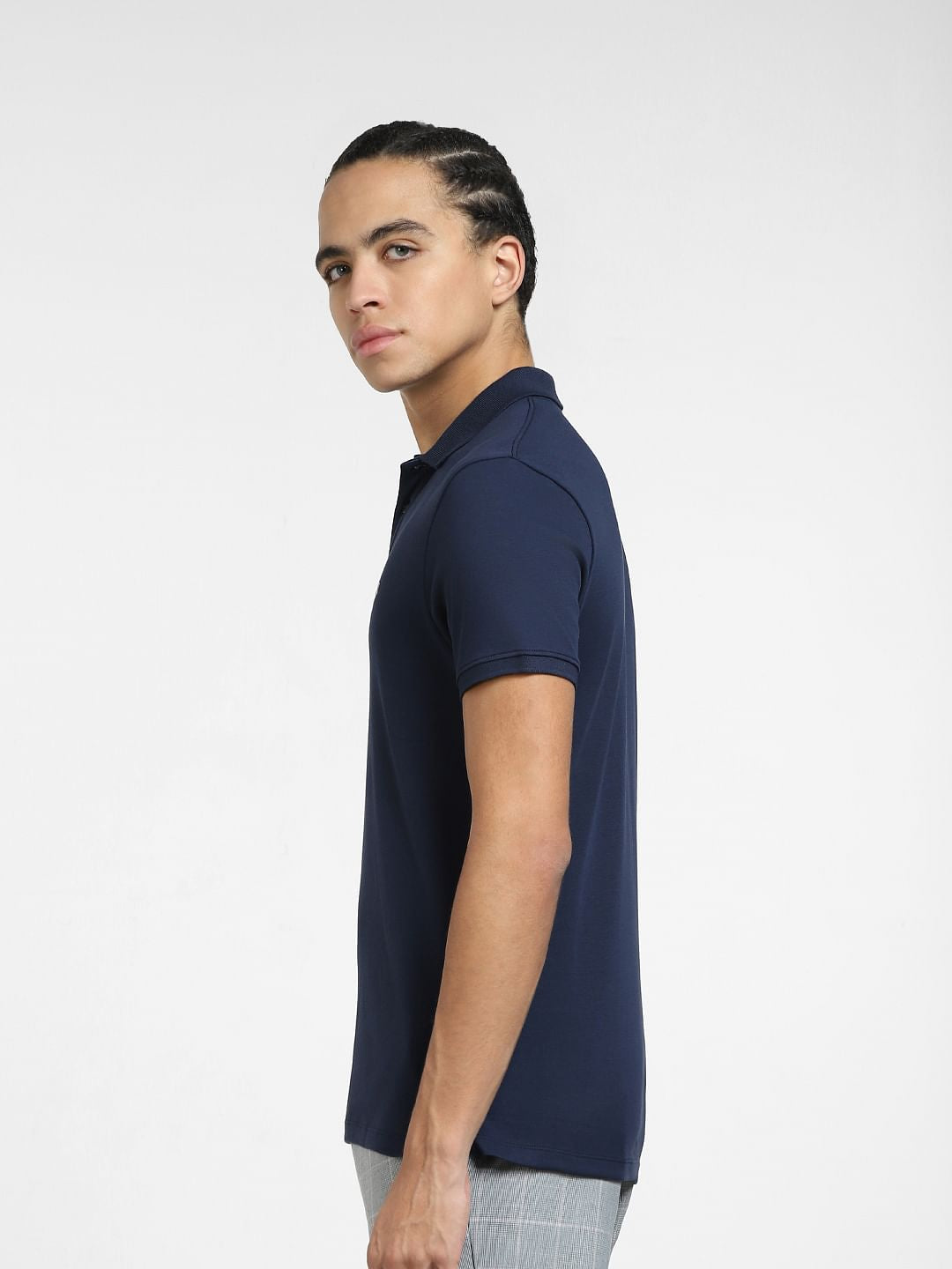 Navy Blue Polo Neck T-shirt