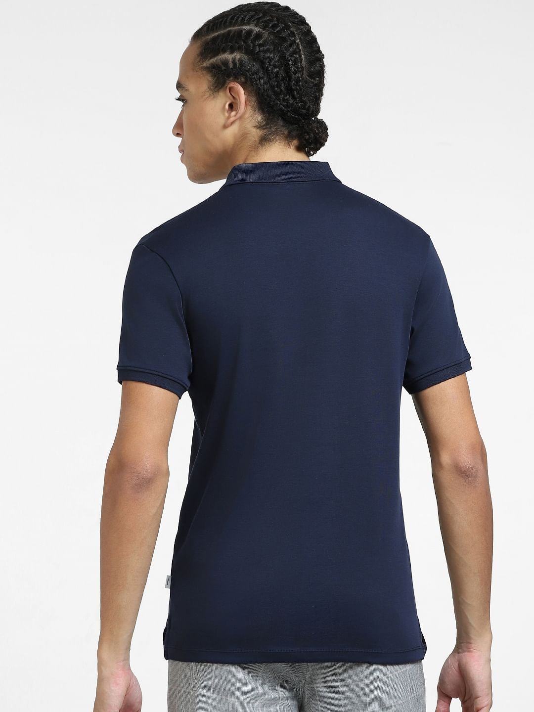 Navy Blue Polo Neck T-shirt