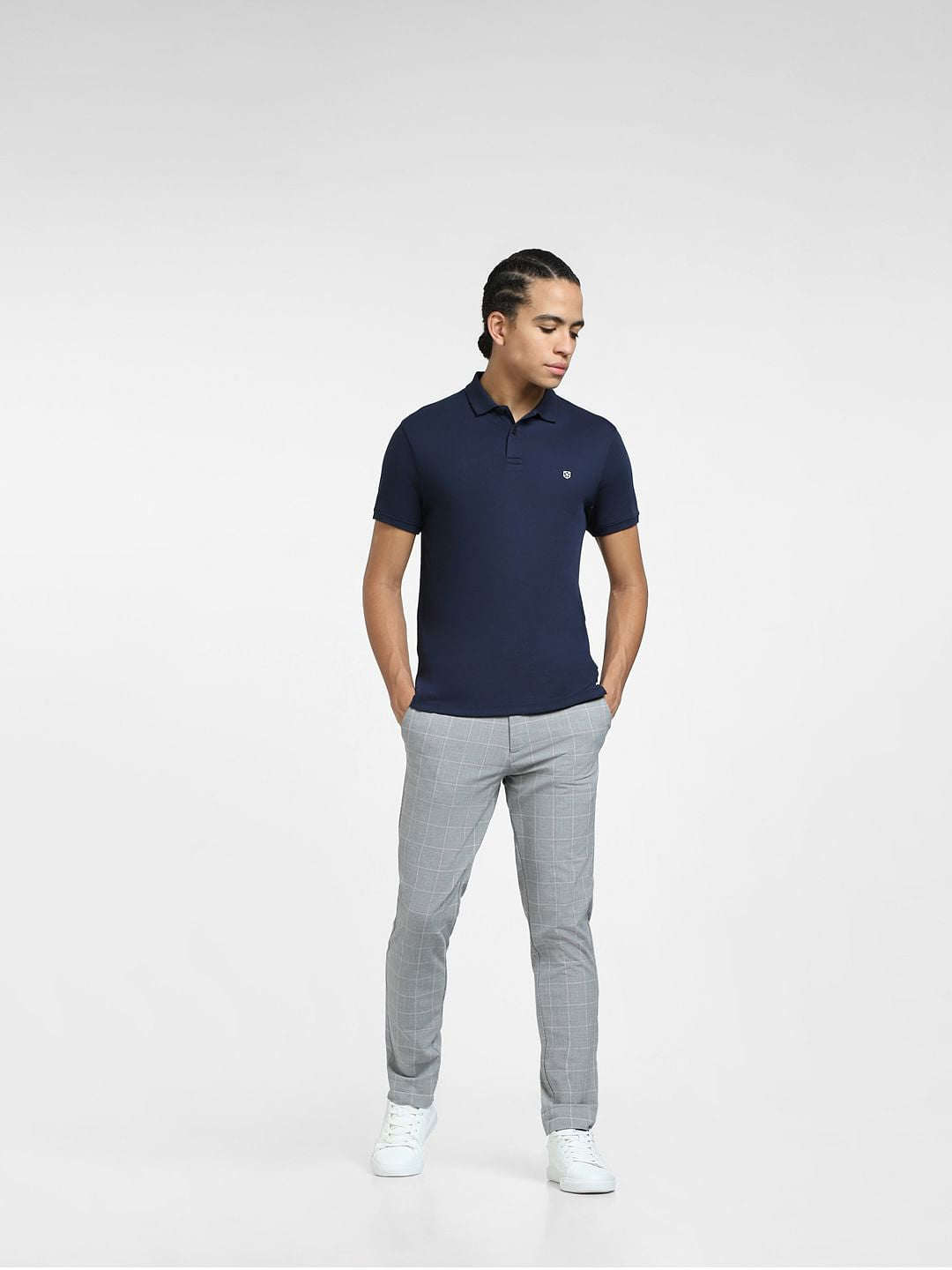 Navy Blue Polo Neck T-shirt
