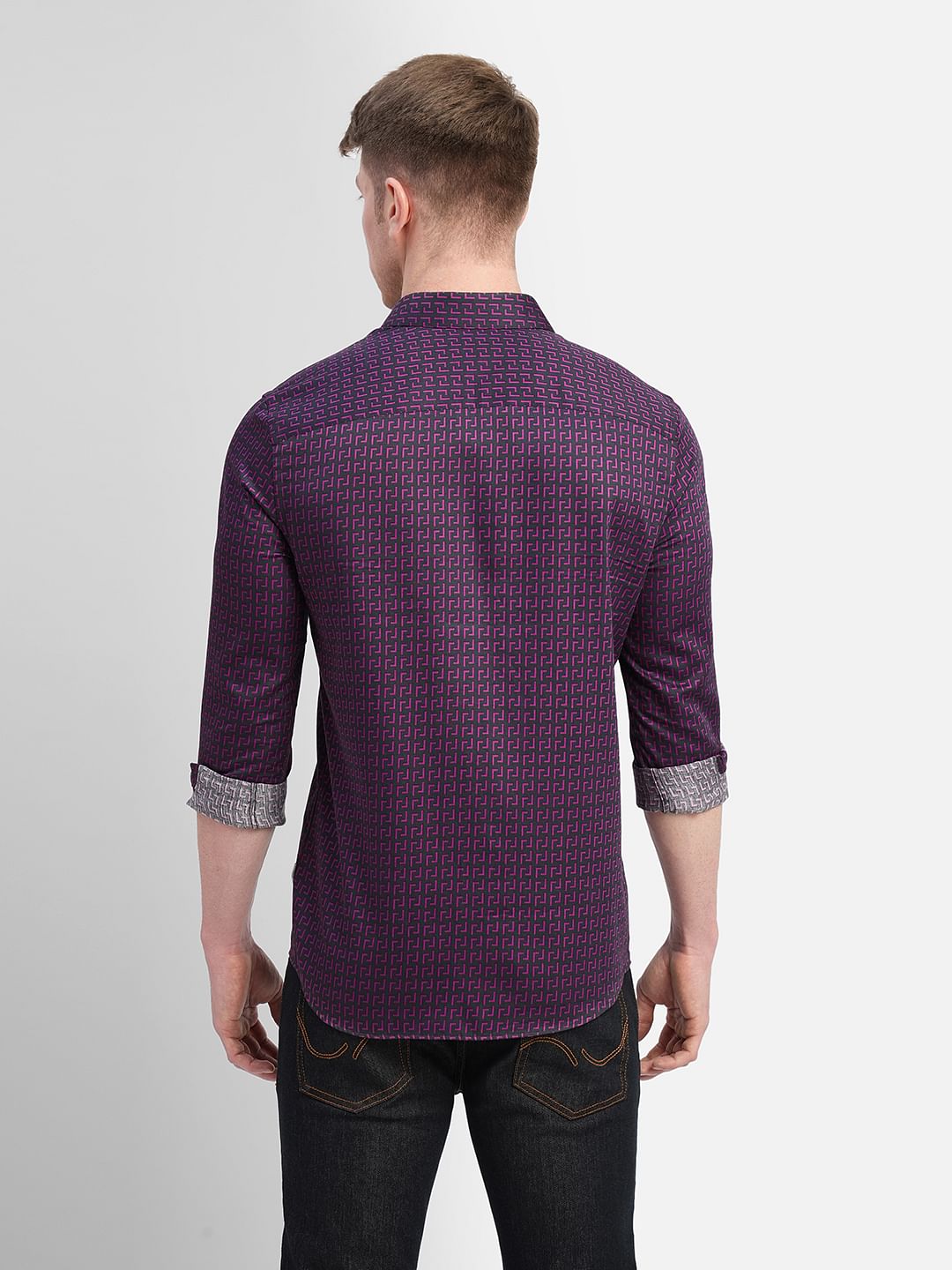 Black Printed Full Sleeves Shirt