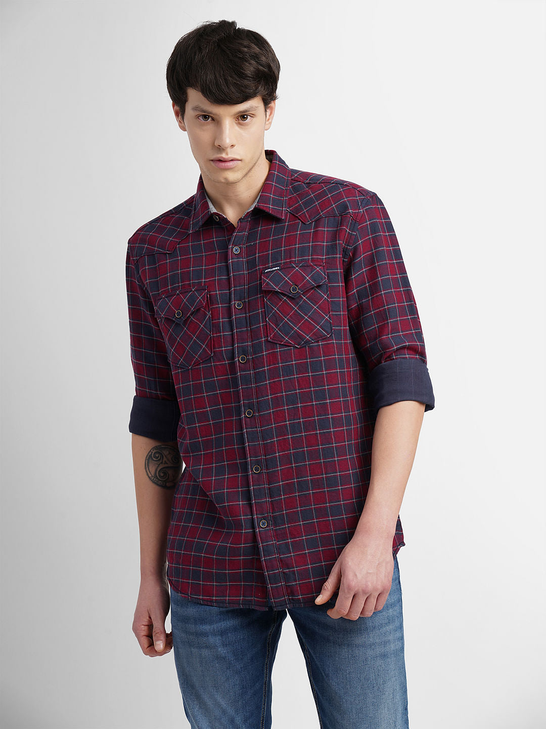 Red Check Full Sleeves Shirt