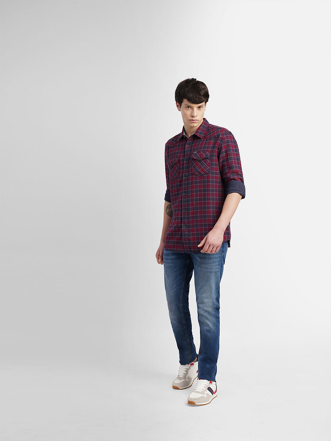 Red Check Full Sleeves Shirt