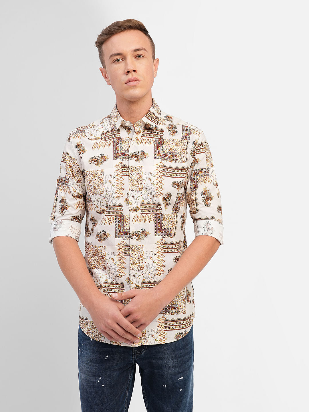 Off-White All Over Print Full Sleeves Shirt