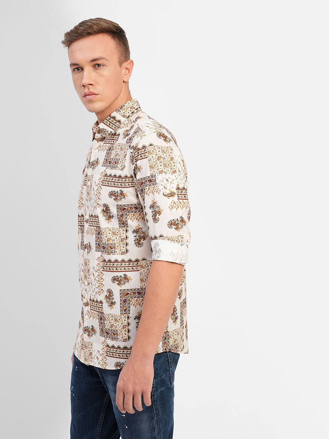 Off-White All Over Print Full Sleeves Shirt