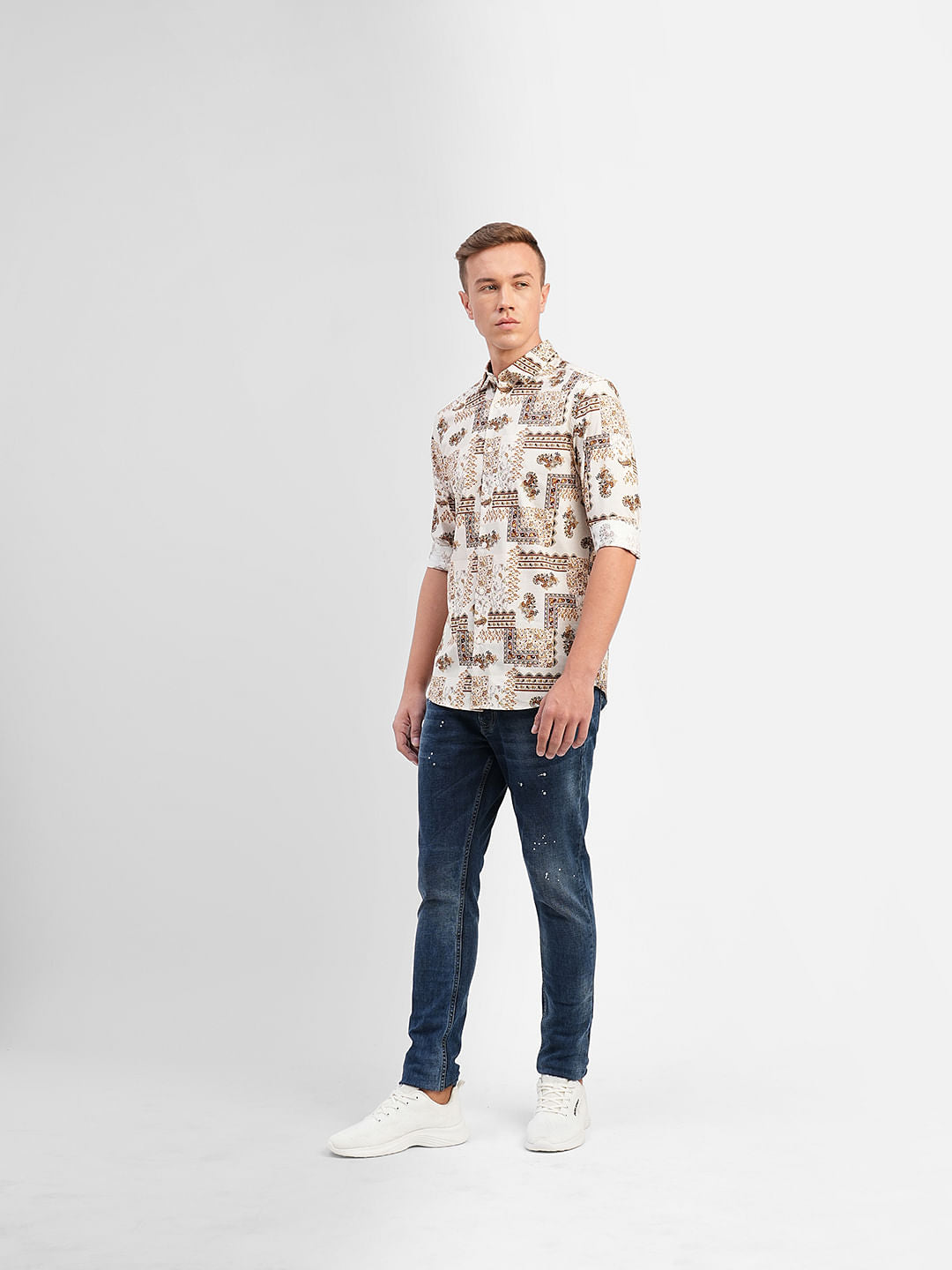 Off-White All Over Print Full Sleeves Shirt