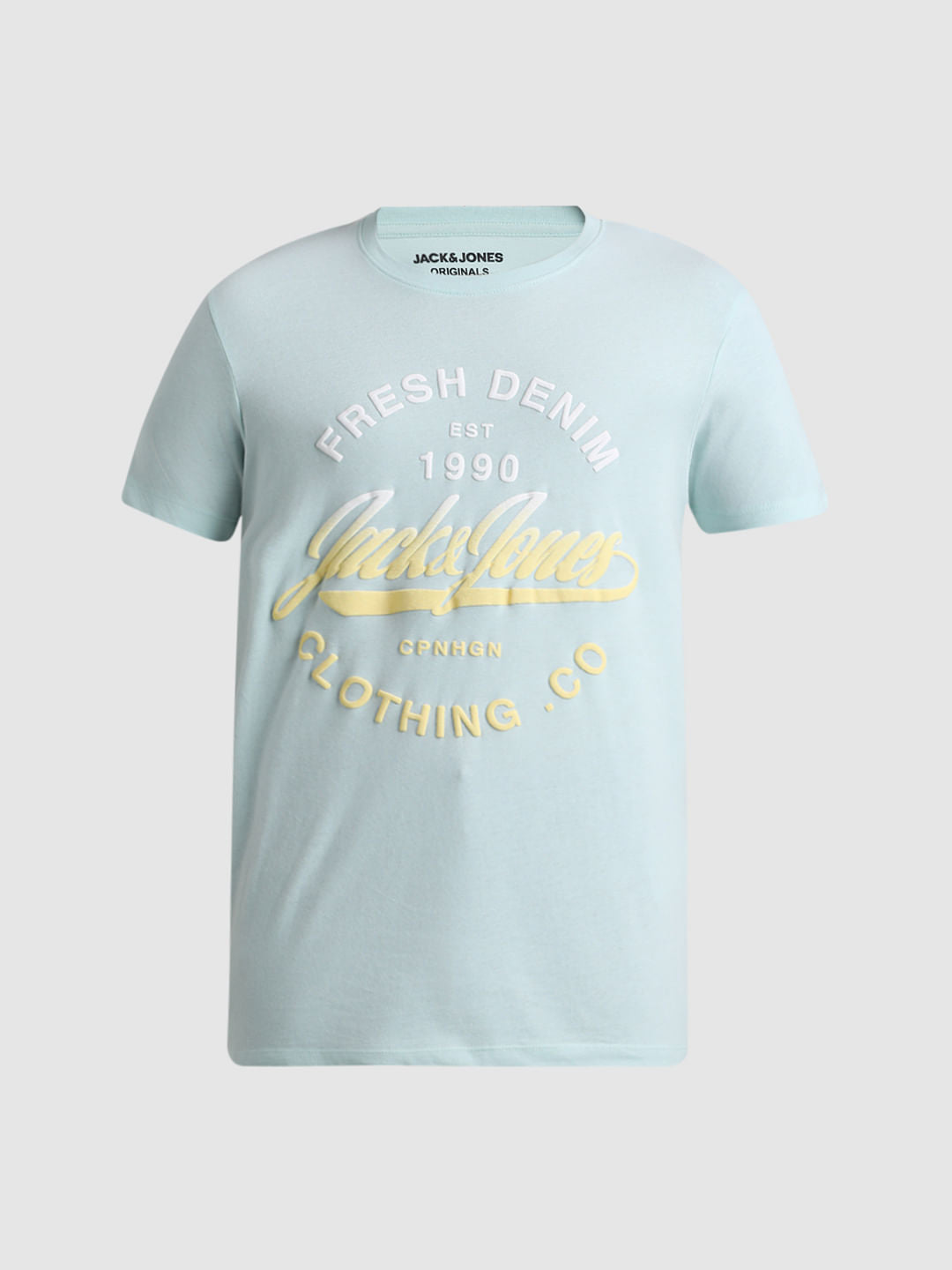 Blue Logo Text Crew Beck T-shirt