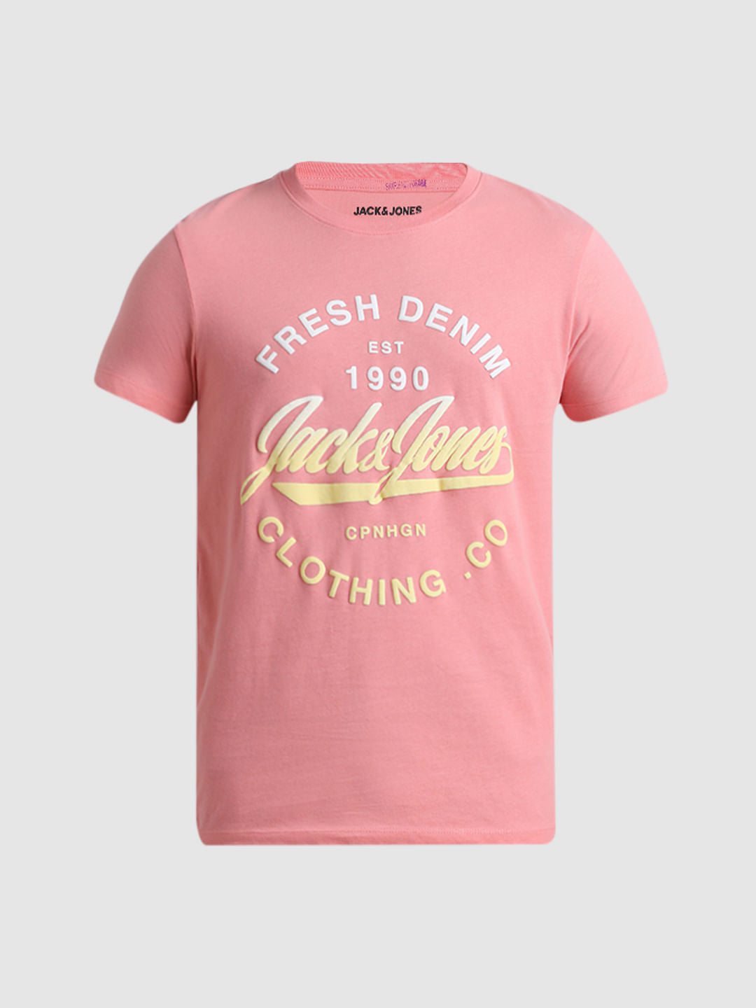 Pink Logo Text Crew Beck T-shirt
