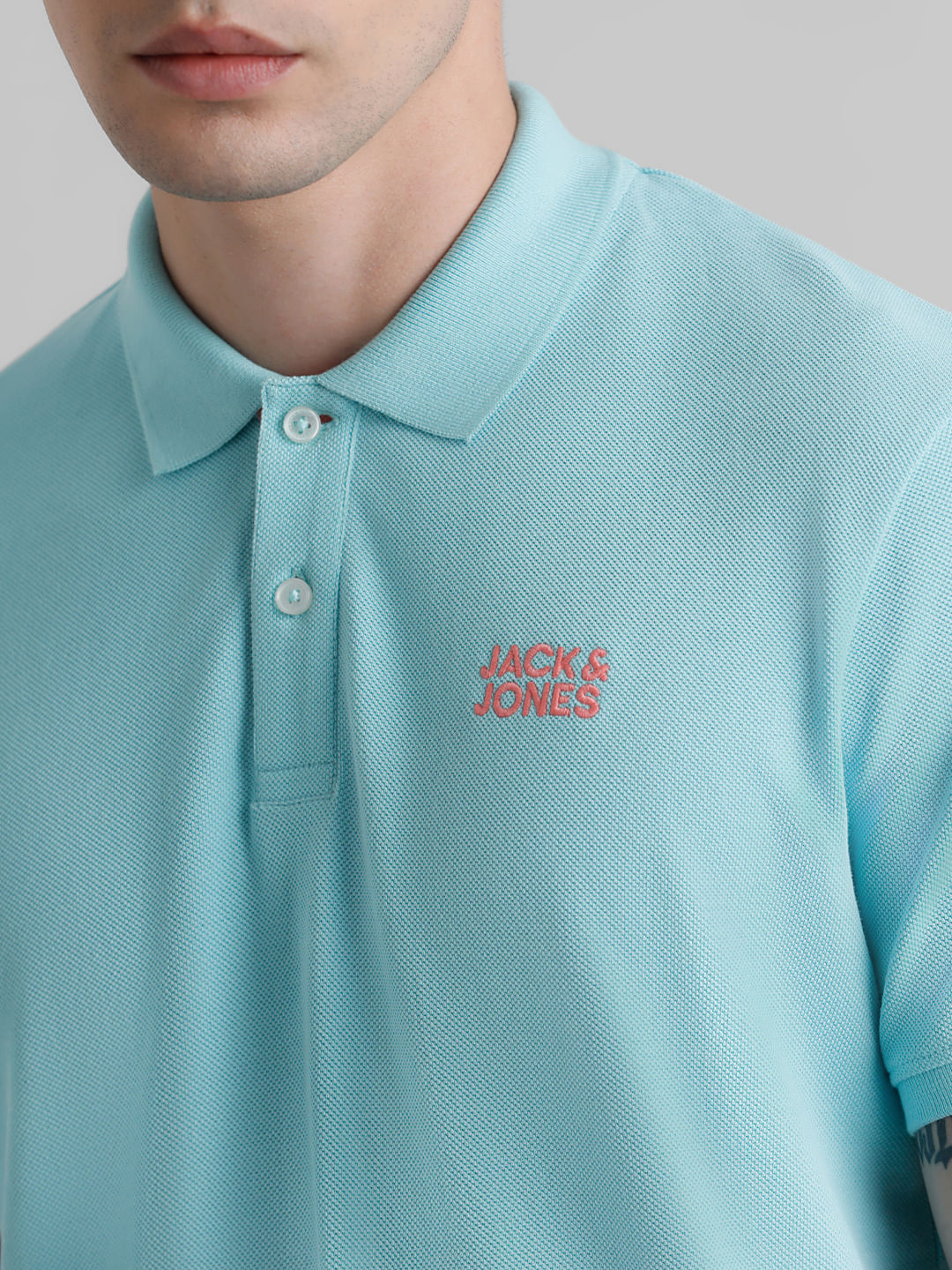 Blue Contrast Inner Neck Polo T-shirt