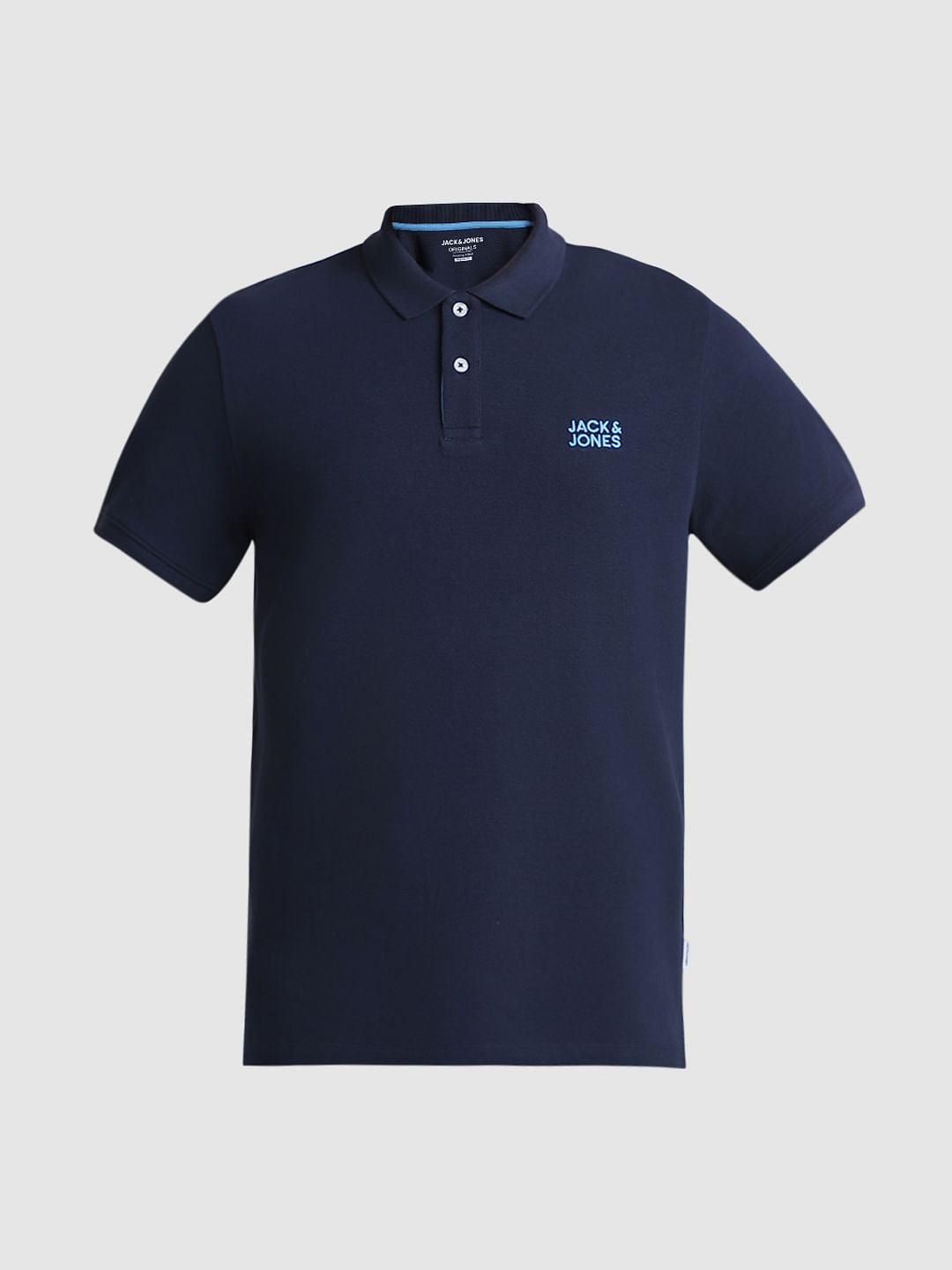 Dark Blue Logo Text Polo T-shirt