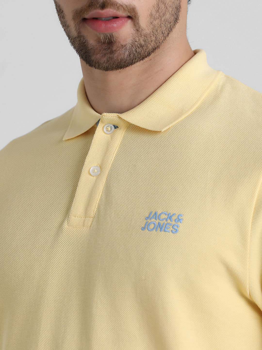 Yellow Contrast Inner Neck Polo