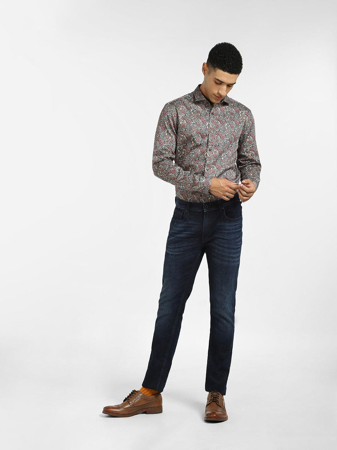 Red Floral Full Sleeves Shirt